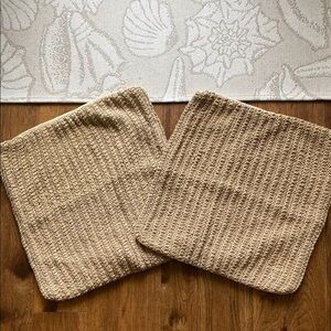 Set of 2 Pottery Barn Jute Accent Pillow Covers